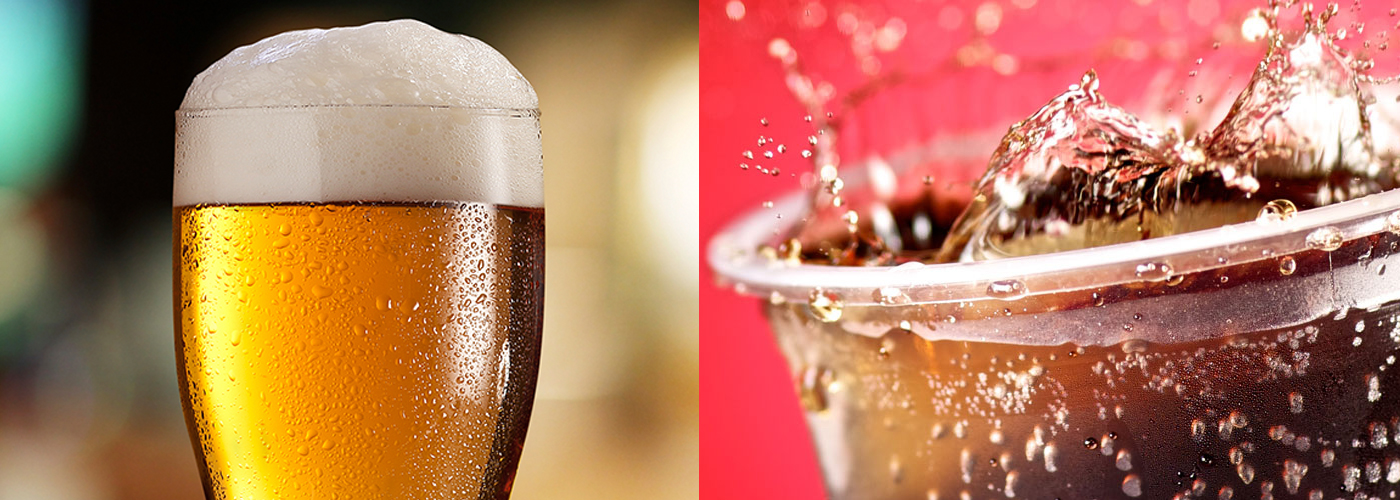 cerveja e refrigerante